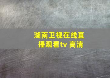 湖南卫视在线直播观看tv 高清